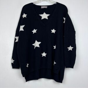 BRODIE Cashmere Star Printed Knit Sweater